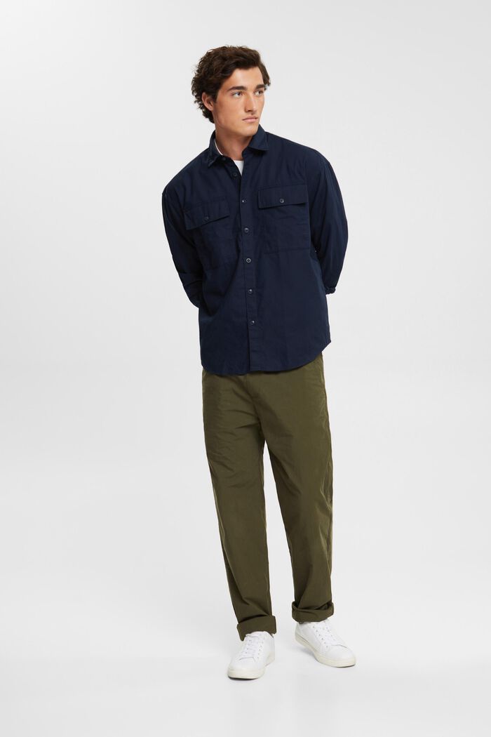 Camisa oversize de algodón sostenible, NAVY, detail image number 4