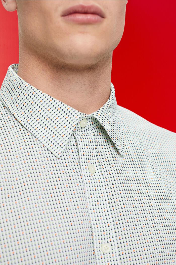 Camisa de corte ceñido con estampado allover, WHITE, detail image number 2