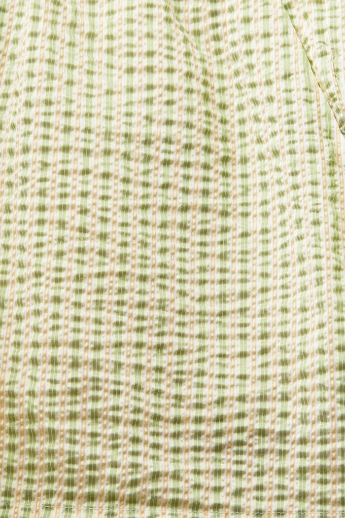 Pantalón corto de rayas con efecto arrugado, LIGHT GREEN, detail image number 6