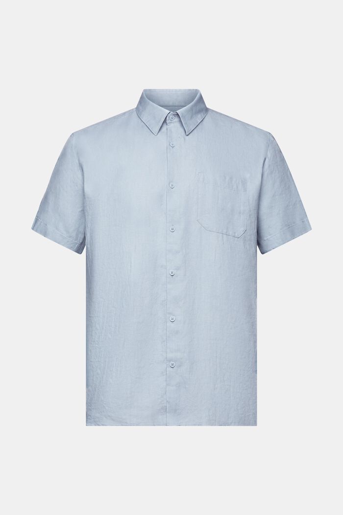 Camisa de lino con manga corta, LIGHT BLUE LAVENDER, detail image number 8
