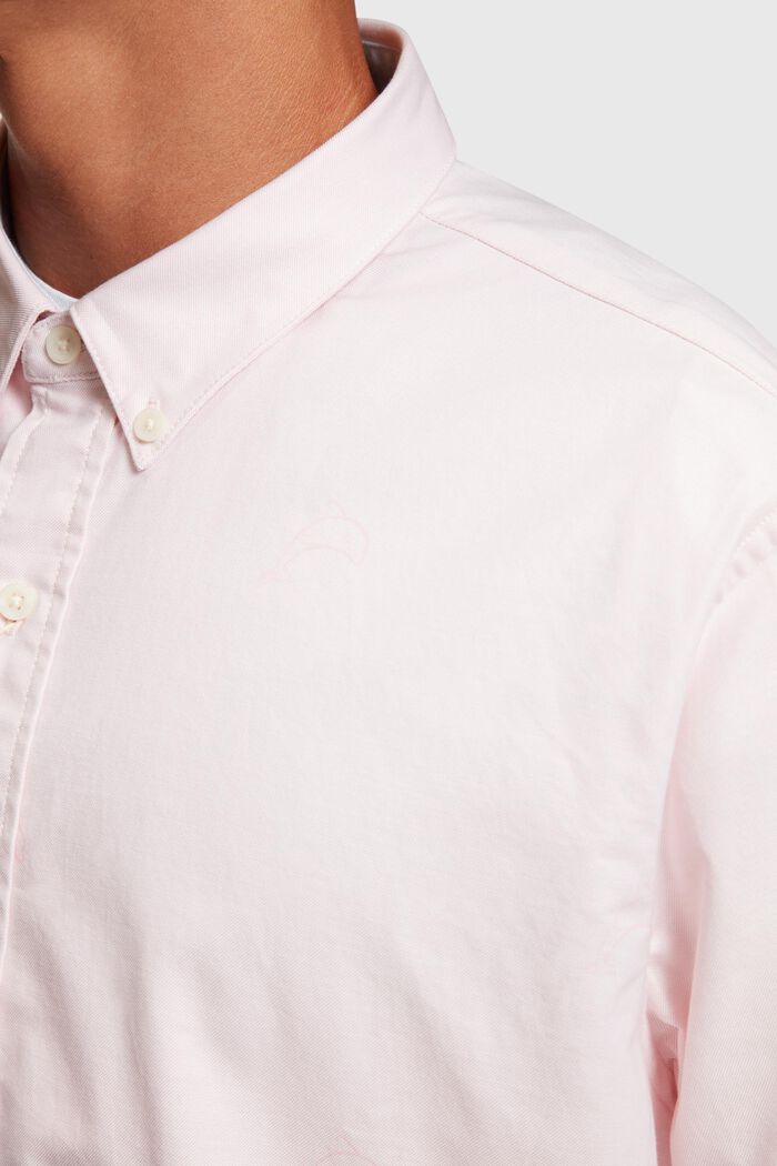 Camisa Oxford de corte holgado con estampado allover, LIGHT PINK, detail image number 2