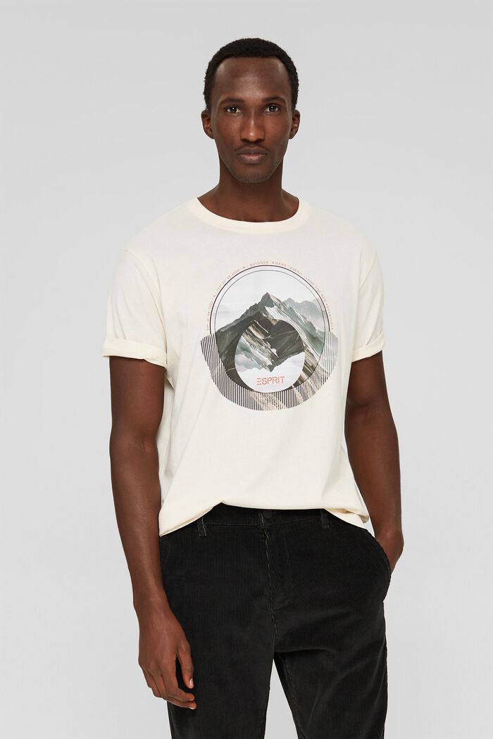 Camiseta de algodón ecológico con estampado, OFF WHITE, detail image number 0