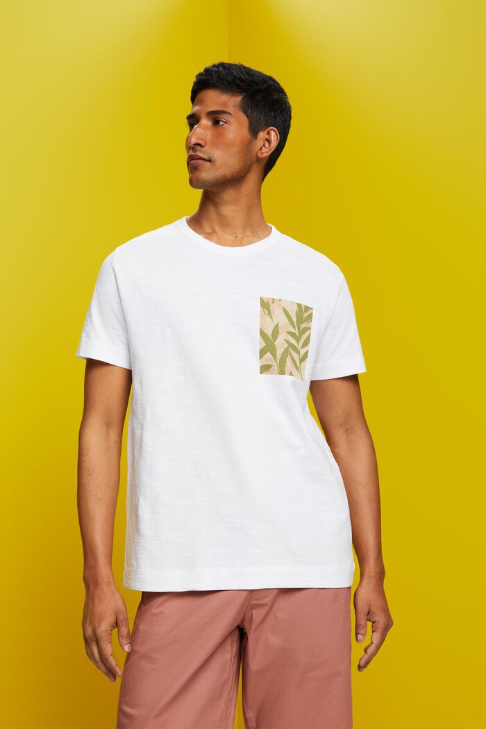 Camiseta de tejido jersey con estampado, 100% algodón, WHITE, detail image number 0