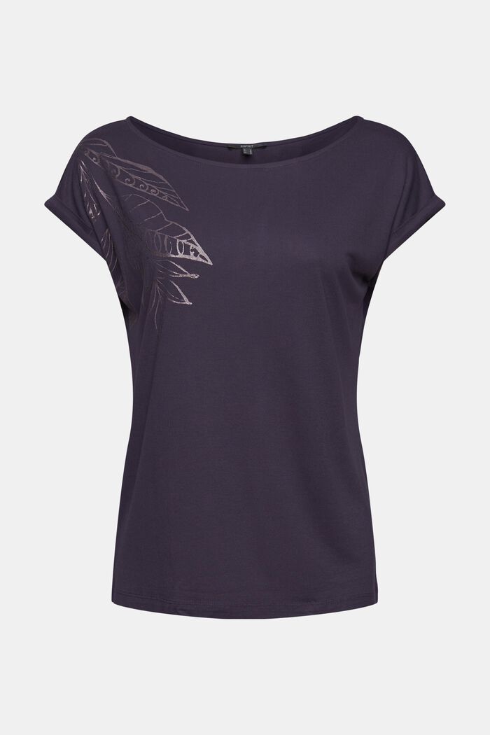 Camiseta con estampado metalizado, LENZING™ ECOVERO™, ANTHRACITE, detail image number 2