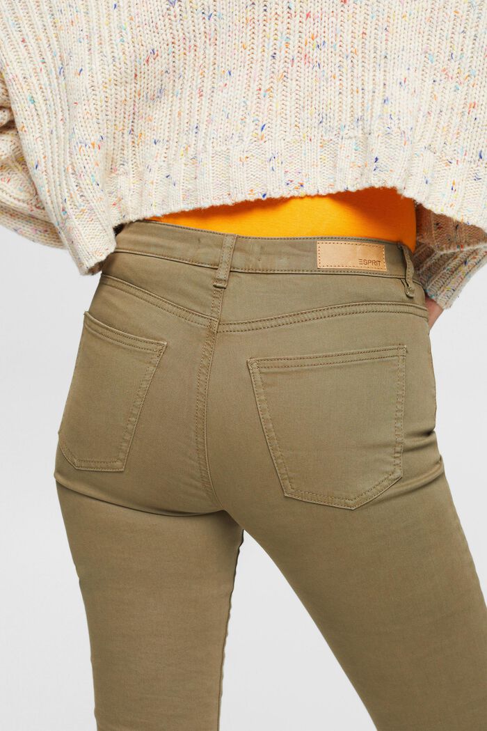 Pantalones pitillo de tiro medio, KHAKI GREEN, detail image number 4