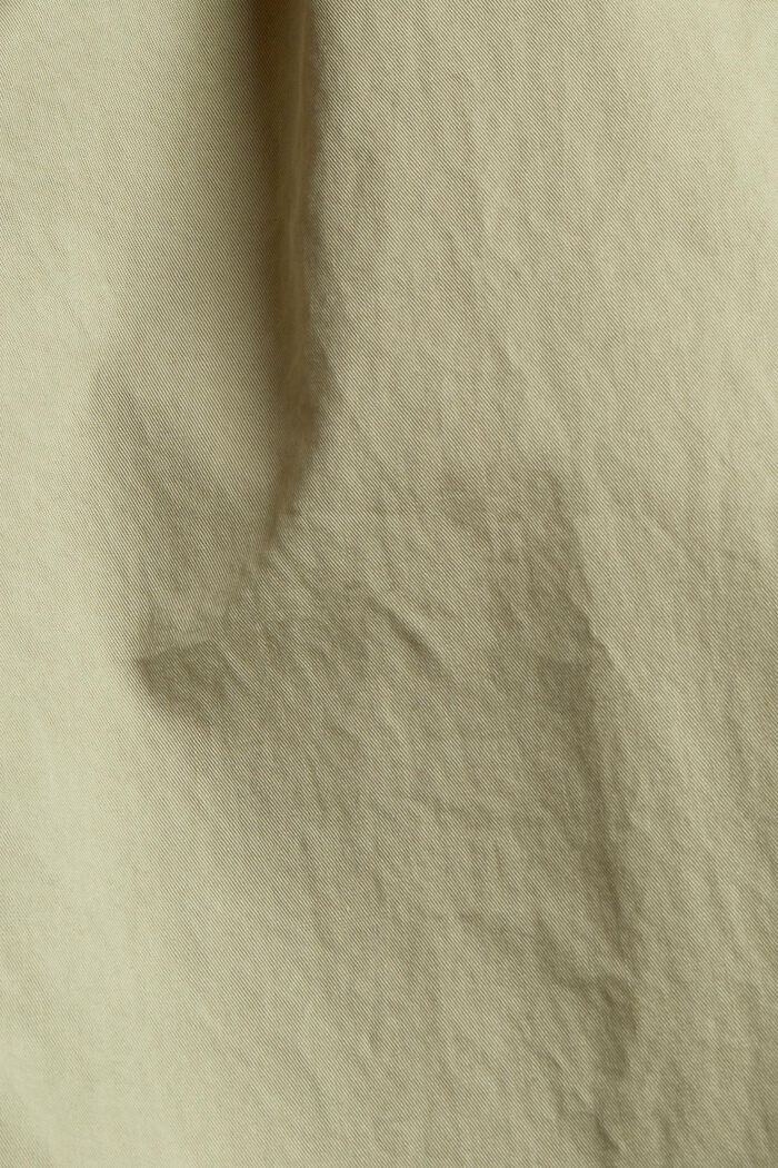Pantalón tobillero con cintura elástica, 100% algodón, LIGHT KHAKI, detail image number 4