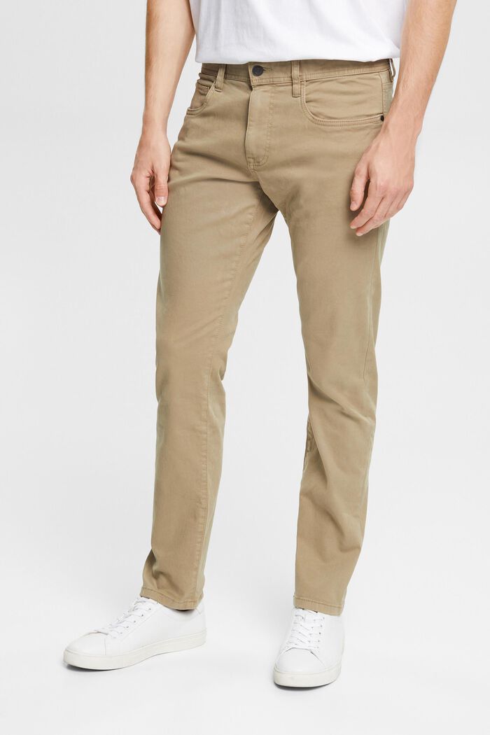 Pantalones slim fit, algodón ecológico, PALE KHAKI, detail image number 0