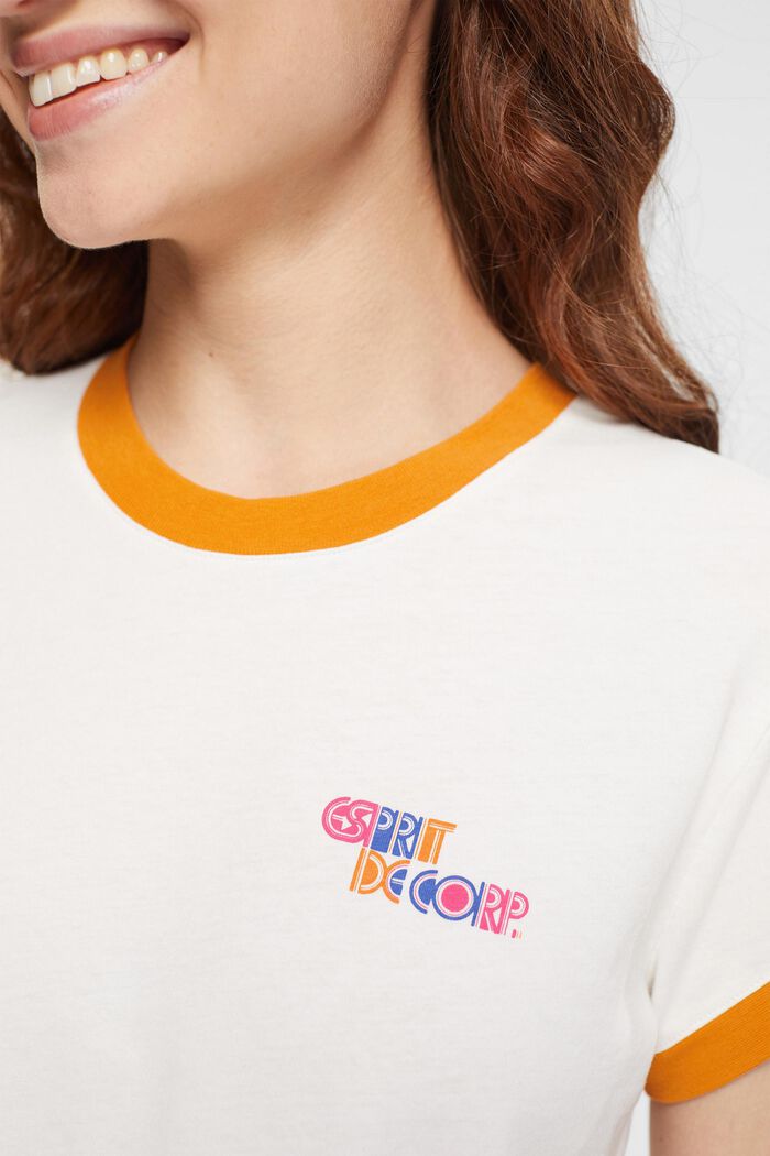 Camiseta con logotipo corta, 100% algodón, OFF WHITE, detail image number 4