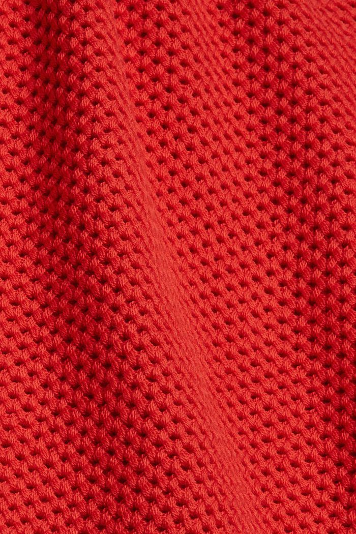 Jersey con punto de textura, mezcla de algodón, ORANGE RED, detail image number 4