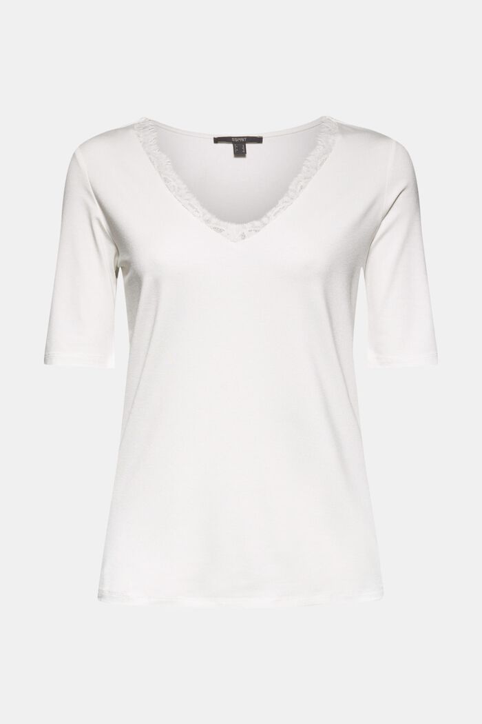 Camiseta de jersey con LENZING™ ECOVERO™, OFF WHITE, overview