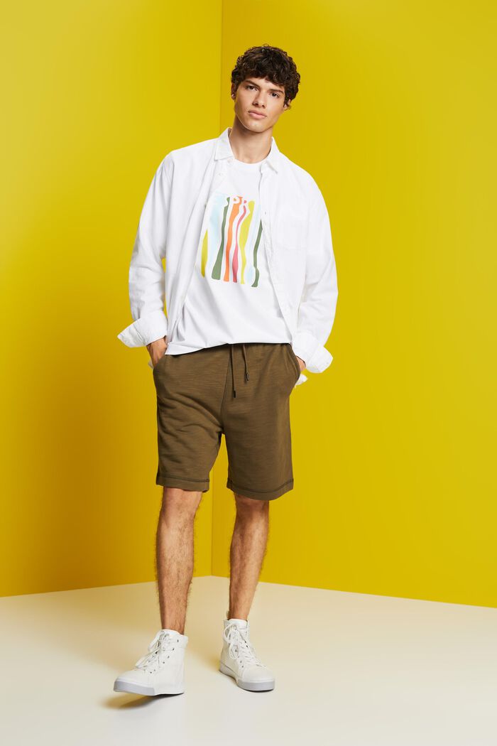 Camiseta de punto estampada, 100% algodón, WHITE, detail image number 1
