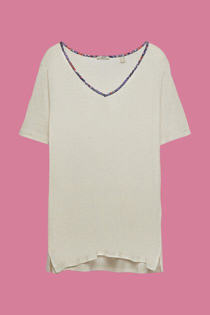 CURVY Camiseta con ribete floral, TENCEL™