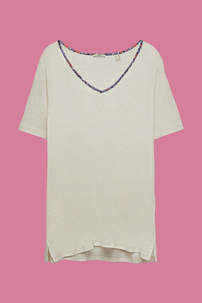 CURVY Camiseta con ribete floral, TENCEL™, ICE, detail image number 2
