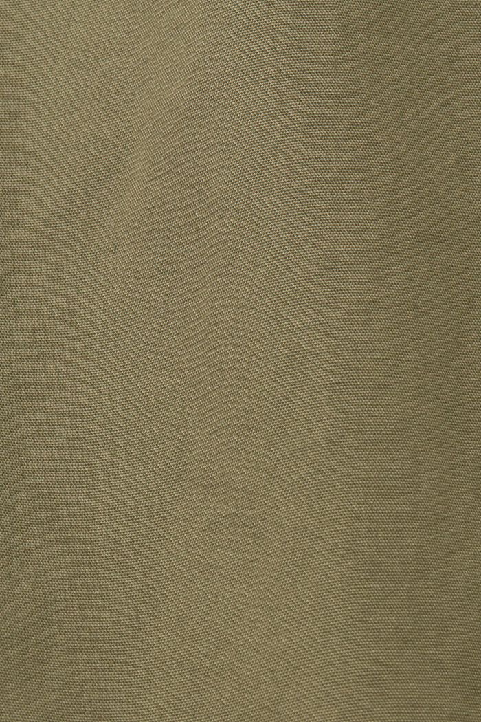 Camisa de algodón con cuello mao, KHAKI GREEN, detail image number 4