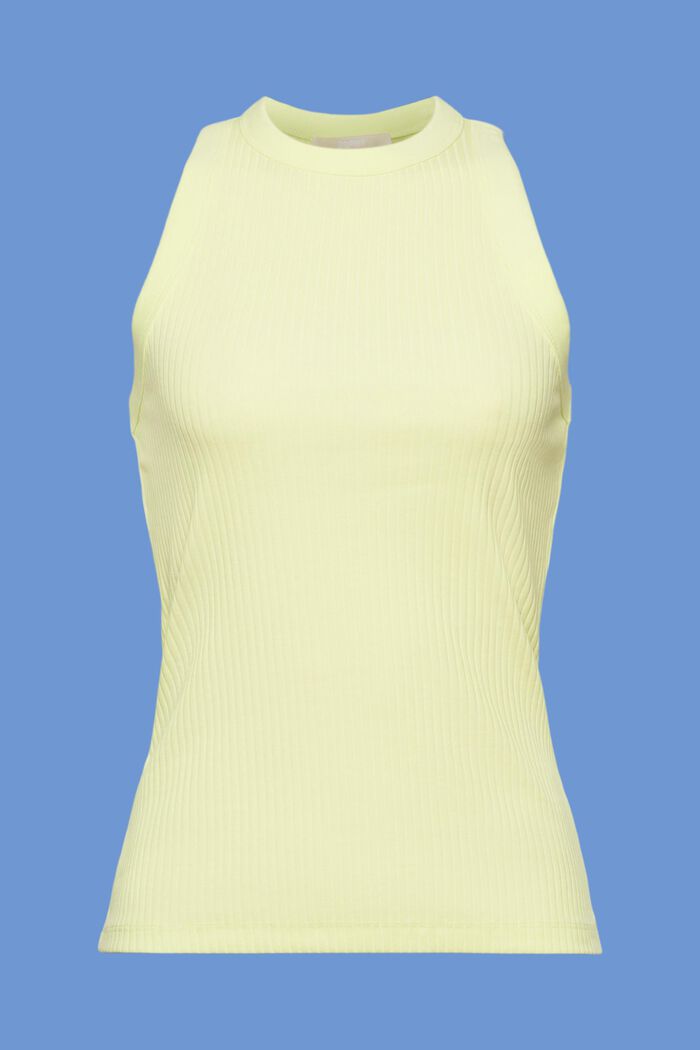 Camiseta de tirantes acanalada, LIME YELLOW, detail image number 6