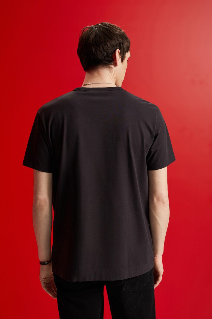 Camiseta de cuello redondo, 100% algodón, ANTHRACITE, detail image number 3