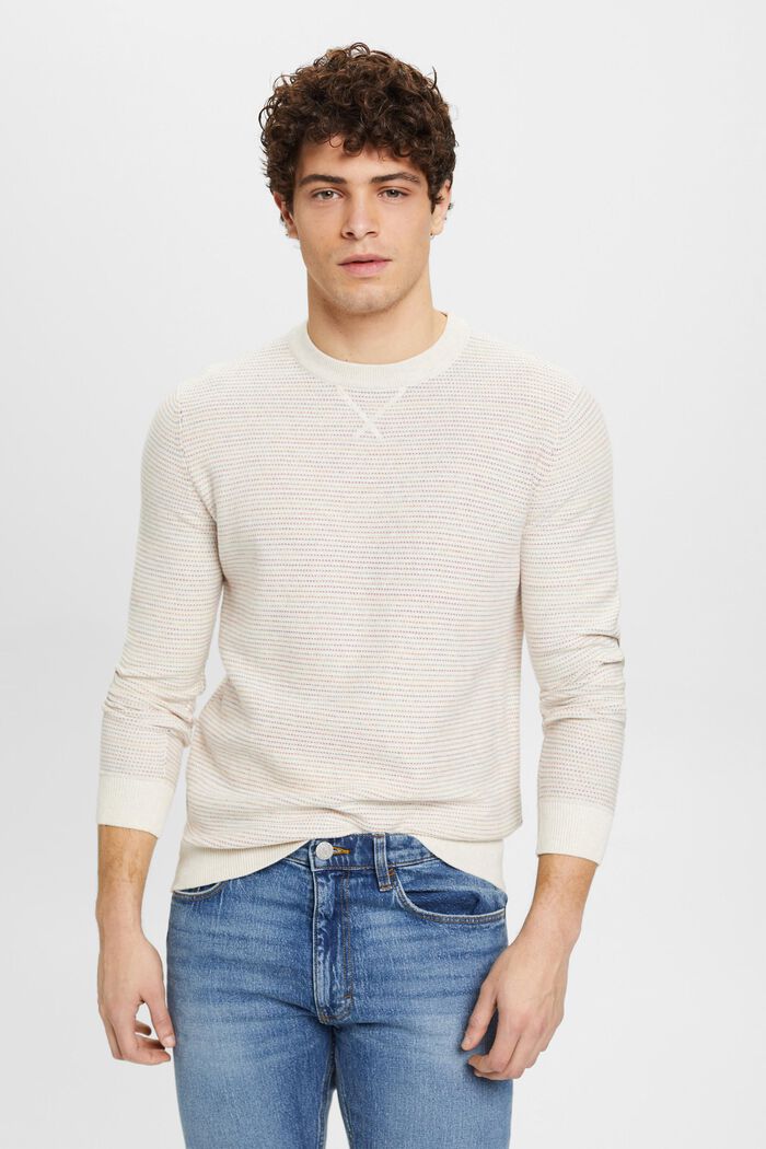 Jersey de rayas de colores de algodón ecológico, OFF WHITE, detail image number 0