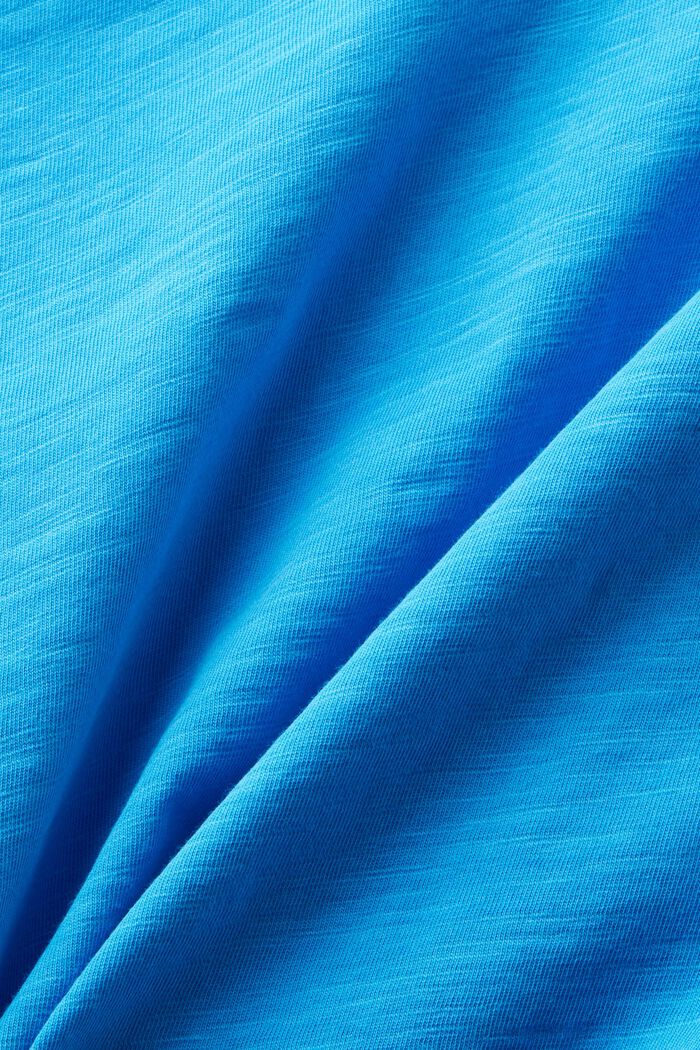 Camiseta de tejido jersey con cuello en pico, BLUE, detail image number 5