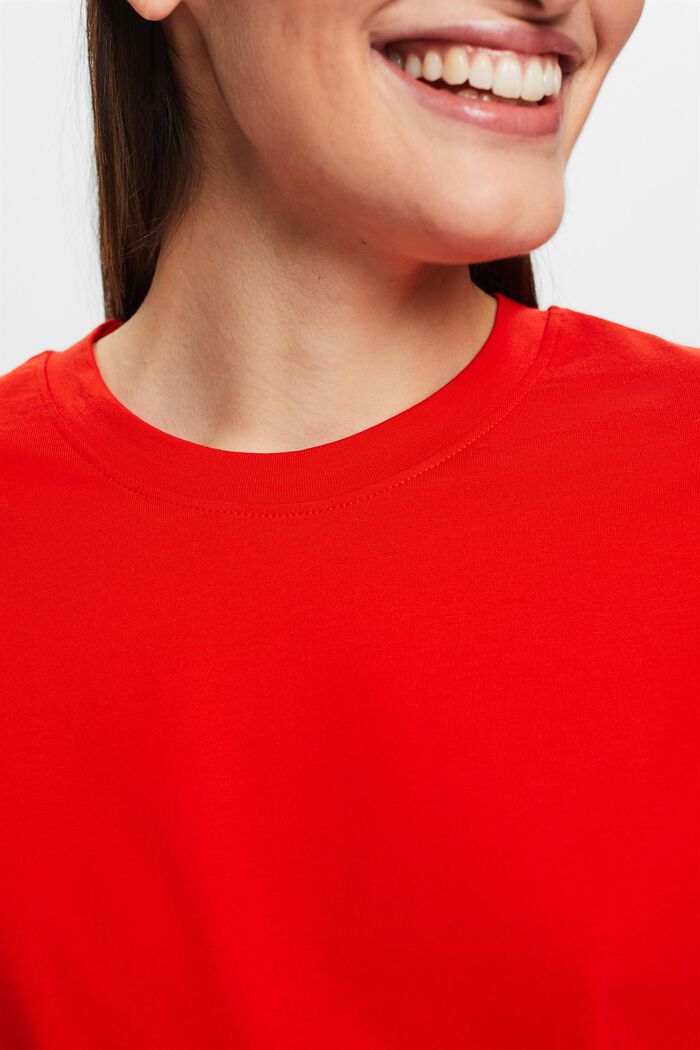 Camiseta de algodón pima con cuello redondo, RED, detail image number 2
