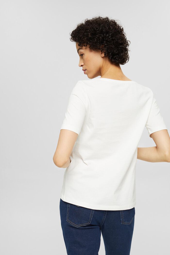 Camiseta en 100% algodón ecológico con rótulo, OFF WHITE, detail image number 3