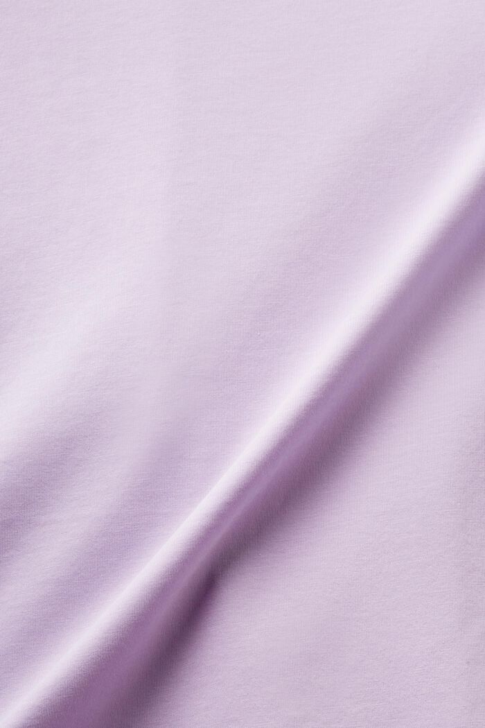 Camiseta de algodón pima con cuello redondo, LAVENDER, detail image number 4