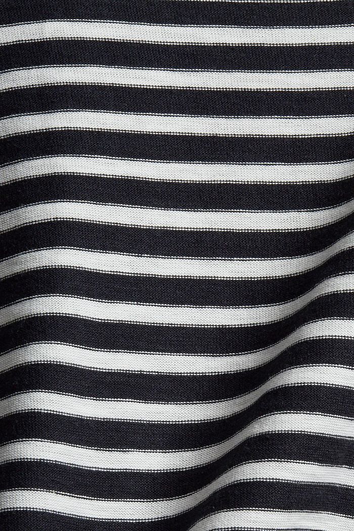 Camiseta de manga larga con diseño a rayas en 100 % algodón ecológico, BLACK, detail image number 4