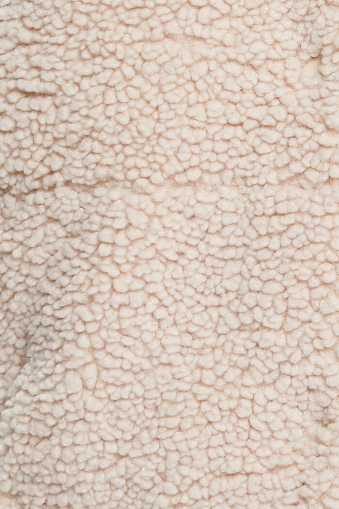 Chaleco CURVY en mezcla de borreguillo, CREAM BEIGE, detail image number 1