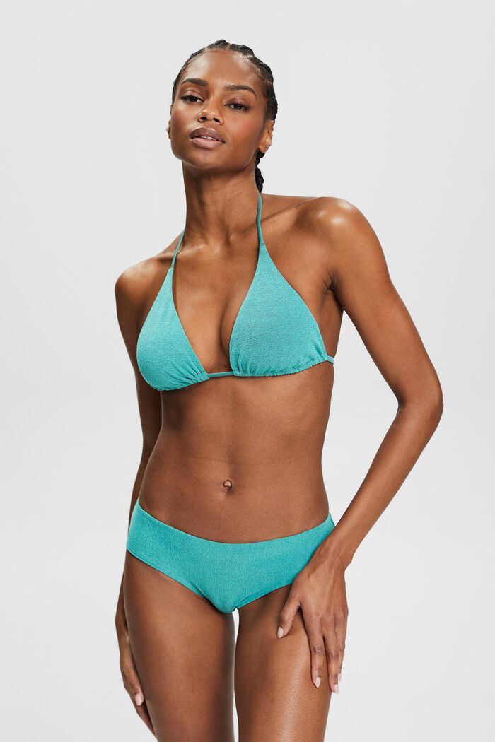 Top de bikini triangular con relleno, AQUA GREEN, detail image number 0