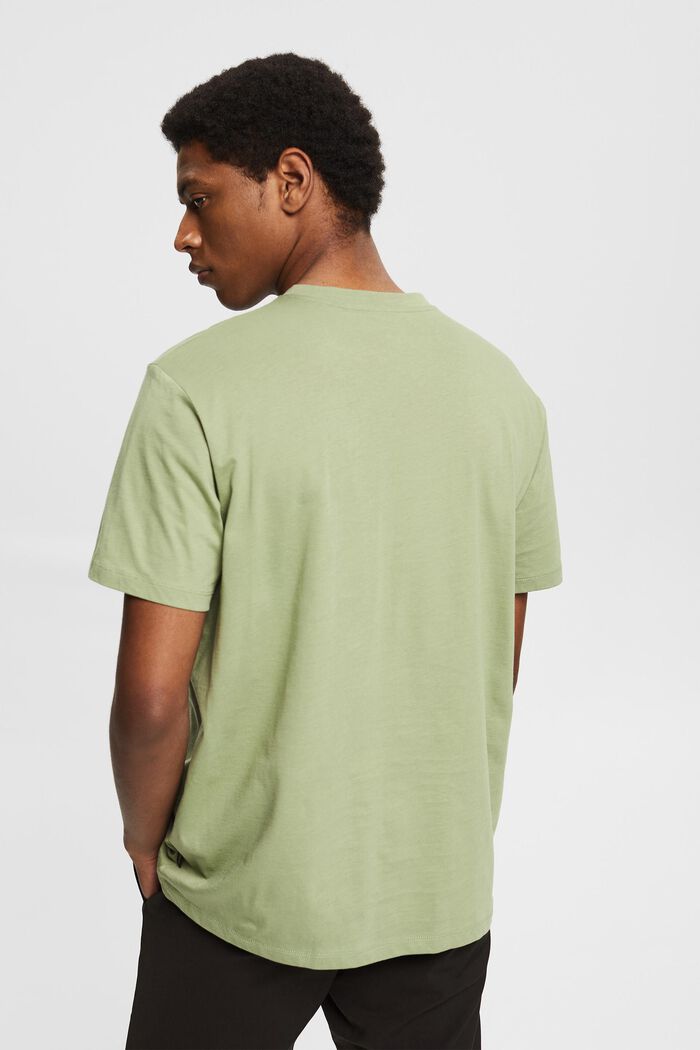 Camiseta de jersey con estampado, 100 % algodón ecológico, LIGHT KHAKI, detail image number 3