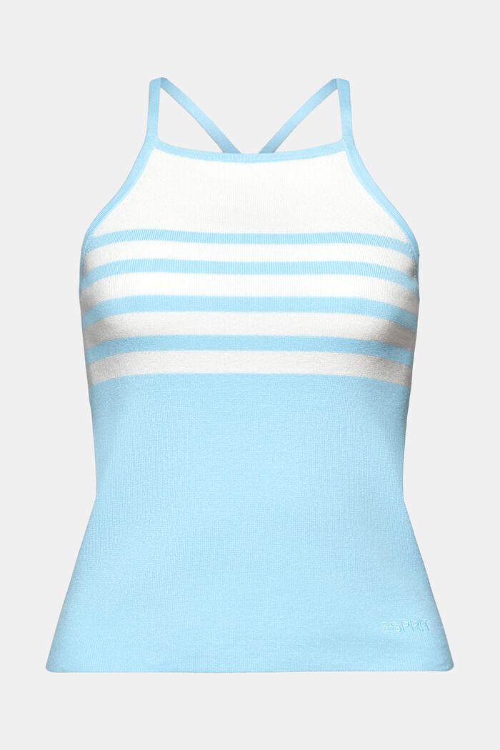 Top de rayas con lazada, LIGHT TURQUOISE, detail image number 7