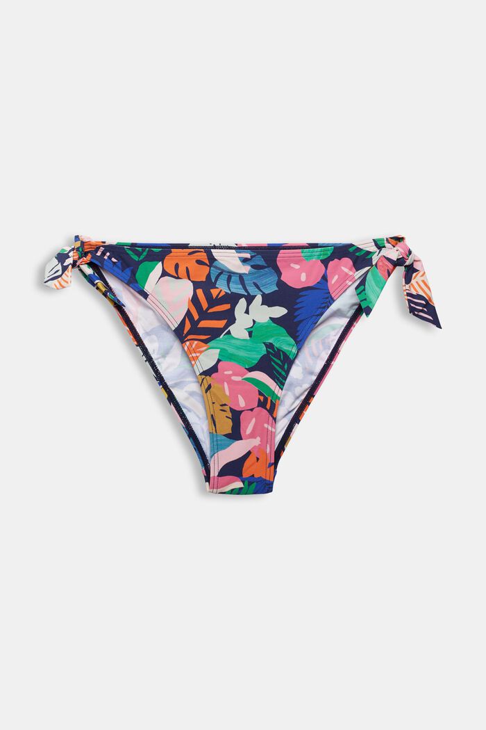 Braguita de bikini con estampado colorido para anudar, NAVY, detail image number 4