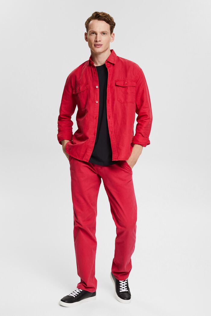 Pantalón chino de algodón, RED, detail image number 1