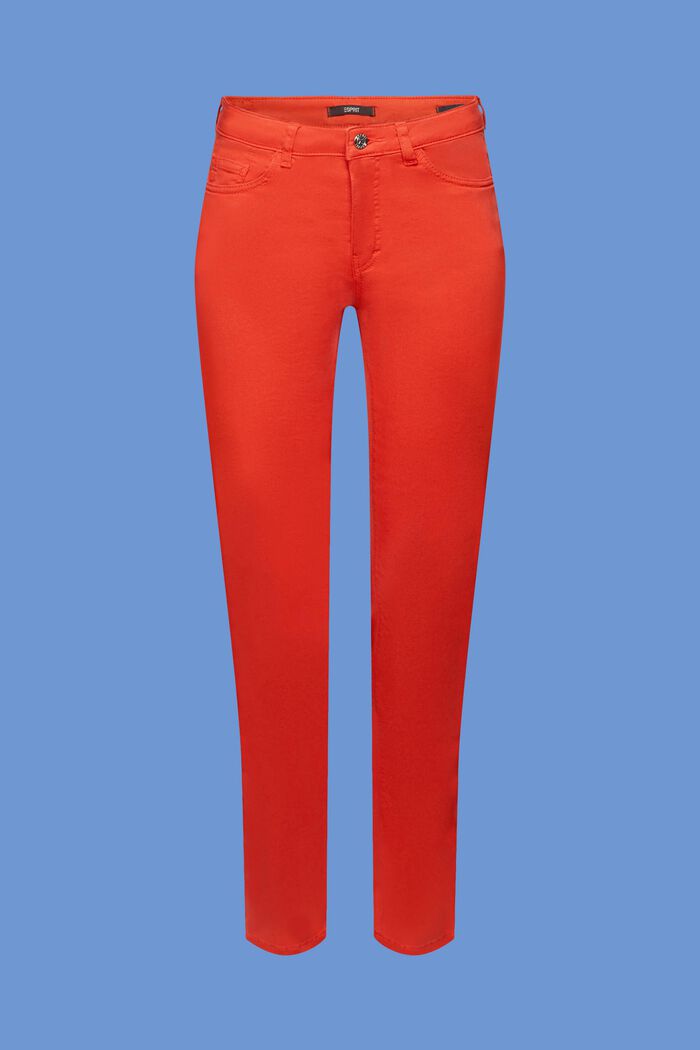 Jeans mid rise slim fit, ORANGE RED, detail image number 7
