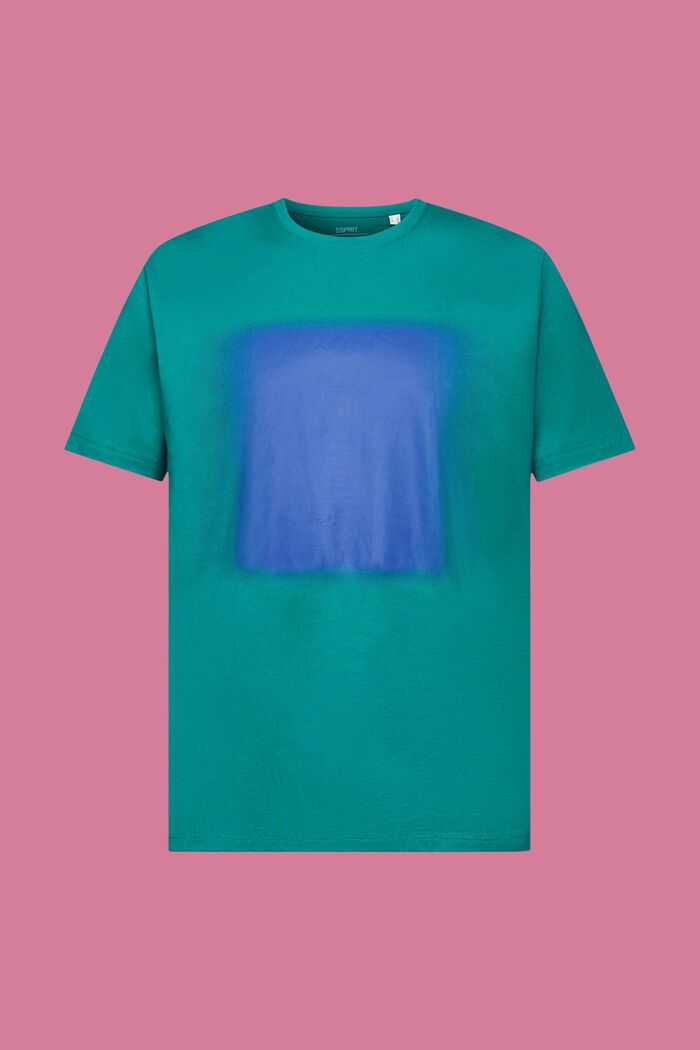 Camiseta de algodón con estampado, EMERALD GREEN, detail image number 6