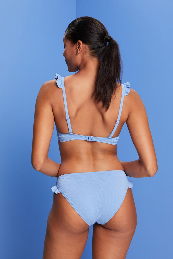 Reciclado: top de bikini con aros y frunces, LIGHT BLUE LAVENDER, detail image number 2