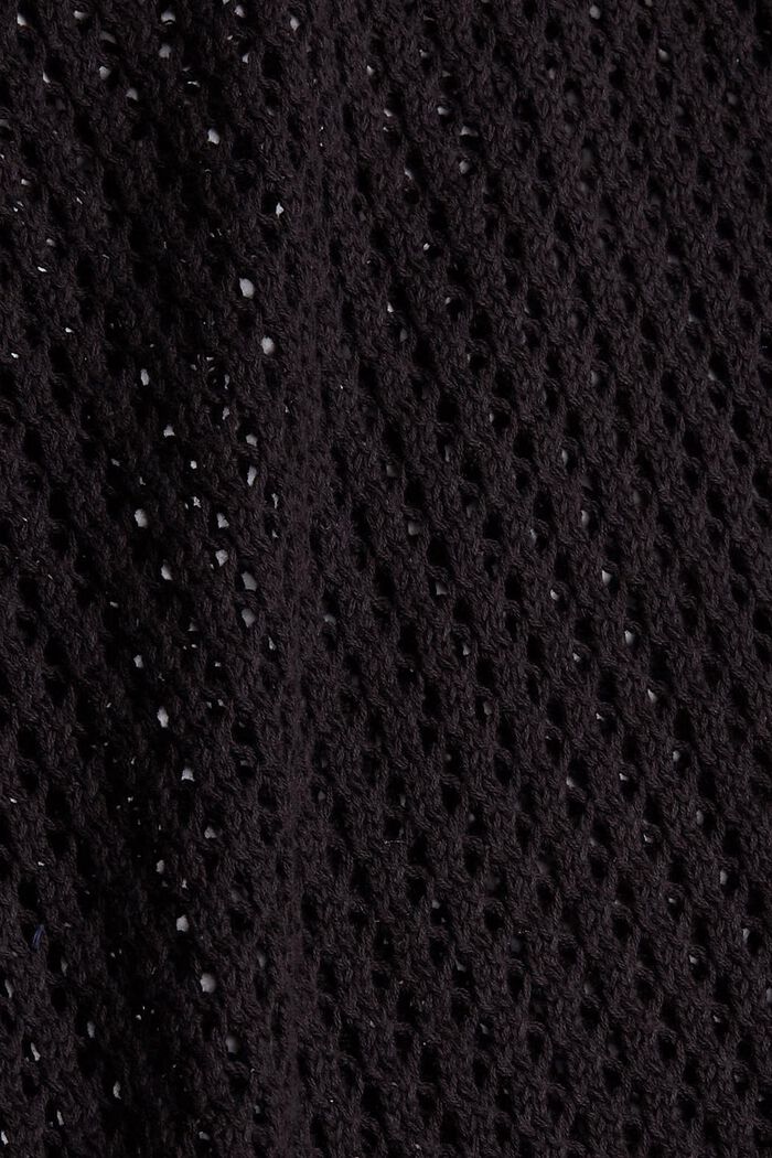 Jersey de punto calado en algodón, BLACK, detail image number 4