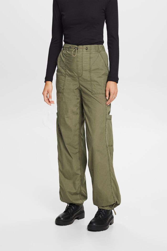 Pantalones estilo cargo, 100 % algodón, KHAKI GREEN, detail image number 0