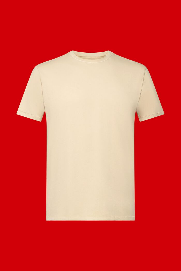 Camiseta con efecto lavado, 100 % algodón, SAND, detail image number 6