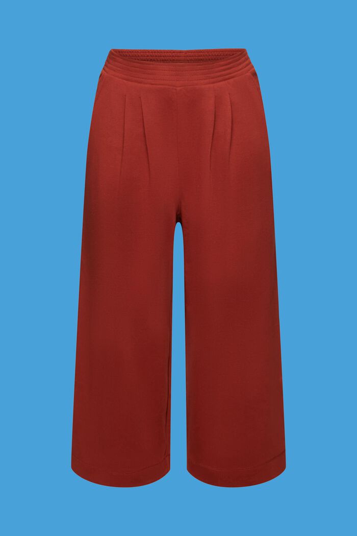 Pantalón de jersey de algodón con perneras anchas y largo tobillero, TERRACOTTA, detail image number 7