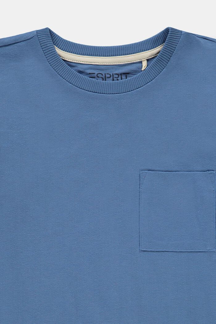 Camiseta de manga larga con bolsillo en el pecho, 100% algodón, LIGHT BLUE, detail image number 2