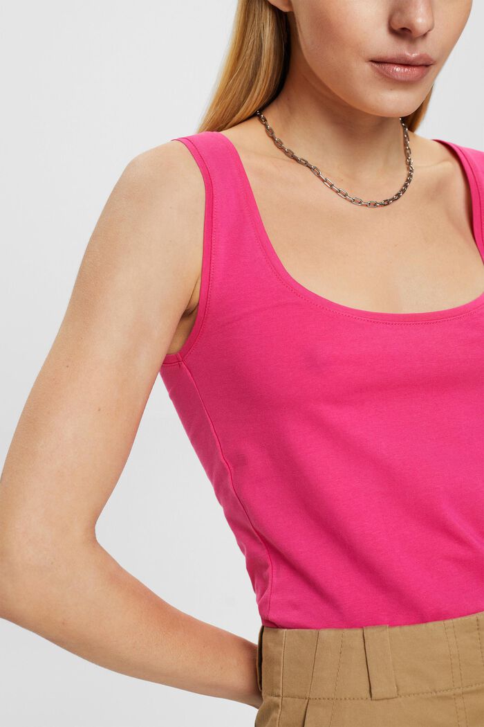 Camiseta de algodón ecológico sin mangas, PINK FUCHSIA, detail image number 2