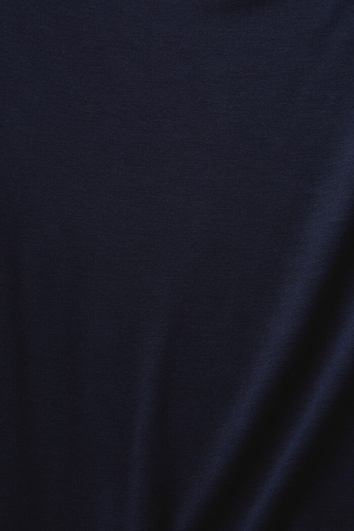 Camiseta de manga larga de tejido jersey con cuello cascada, NAVY, detail image number 5