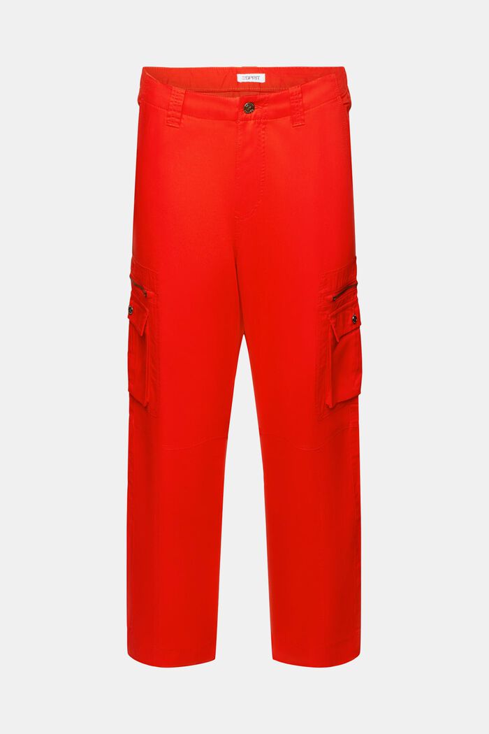 Pantalón cargo de sarga con corte Straight, RED, detail image number 7