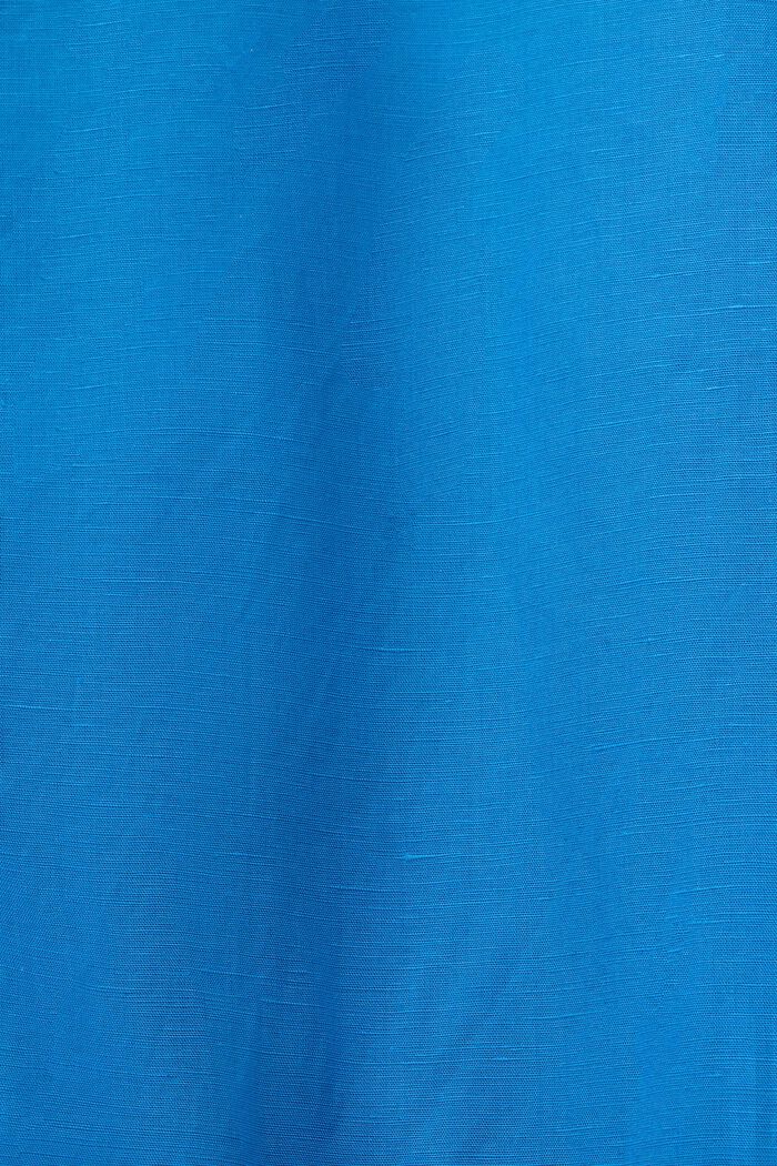 Vestido túnica con cinturón, mezcla de lino, BRIGHT BLUE, detail image number 4