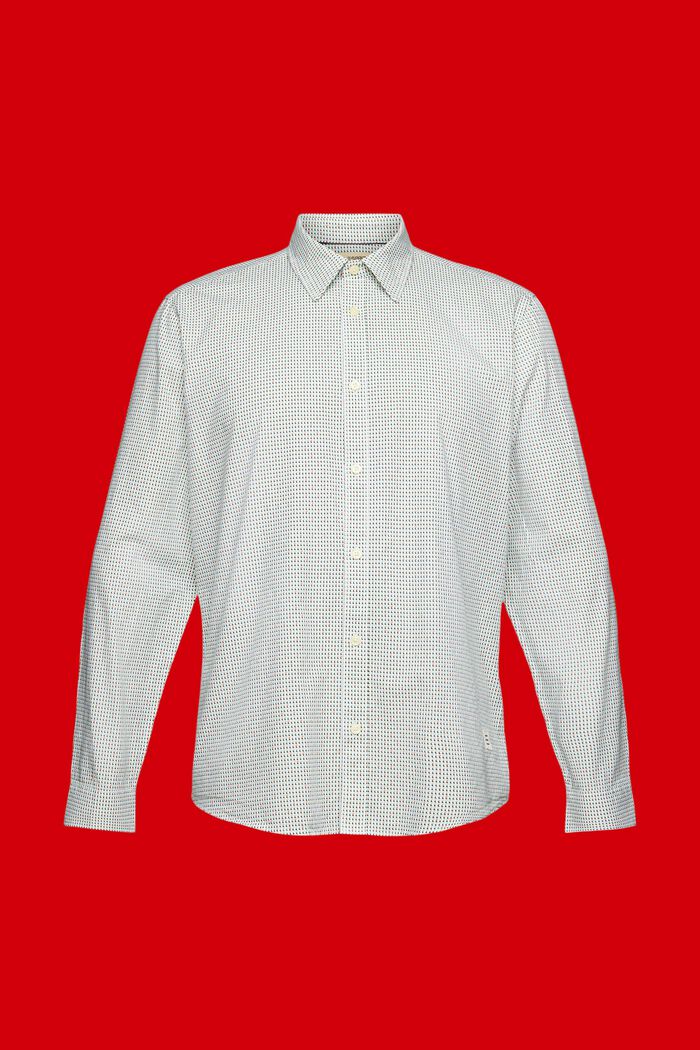 Camisa de corte ceñido con estampado allover, WHITE, detail image number 6