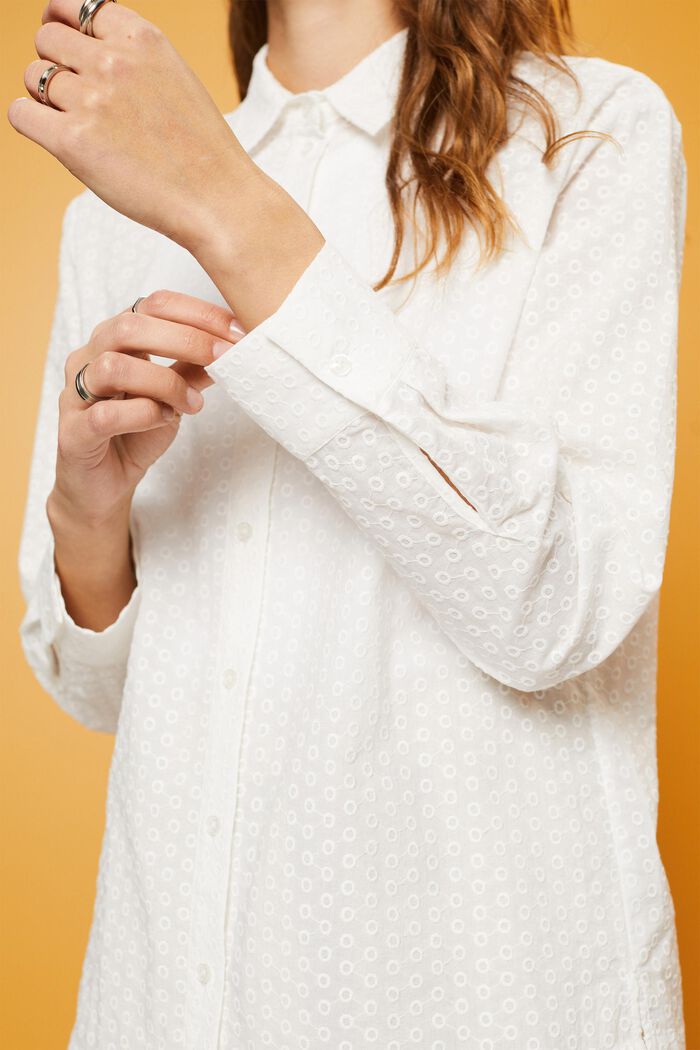Blusa con bordado, 100% algodón, WHITE, detail image number 2