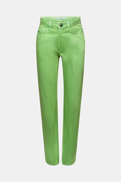 Pantalones mom fit de sarga, GREEN, overview