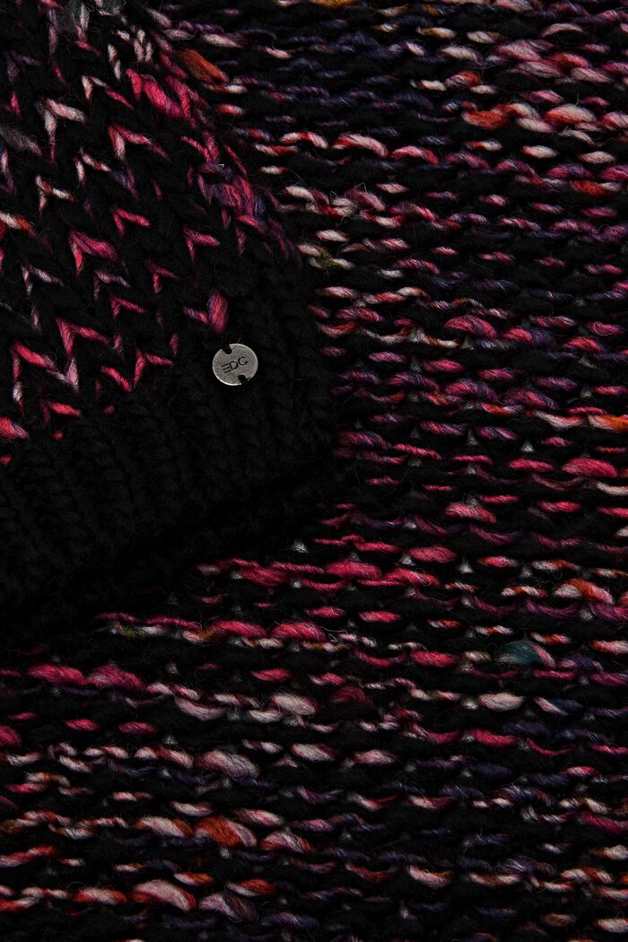 Con lana/alpaca: bufanda de punto grueso, BLACK, detail image number 1