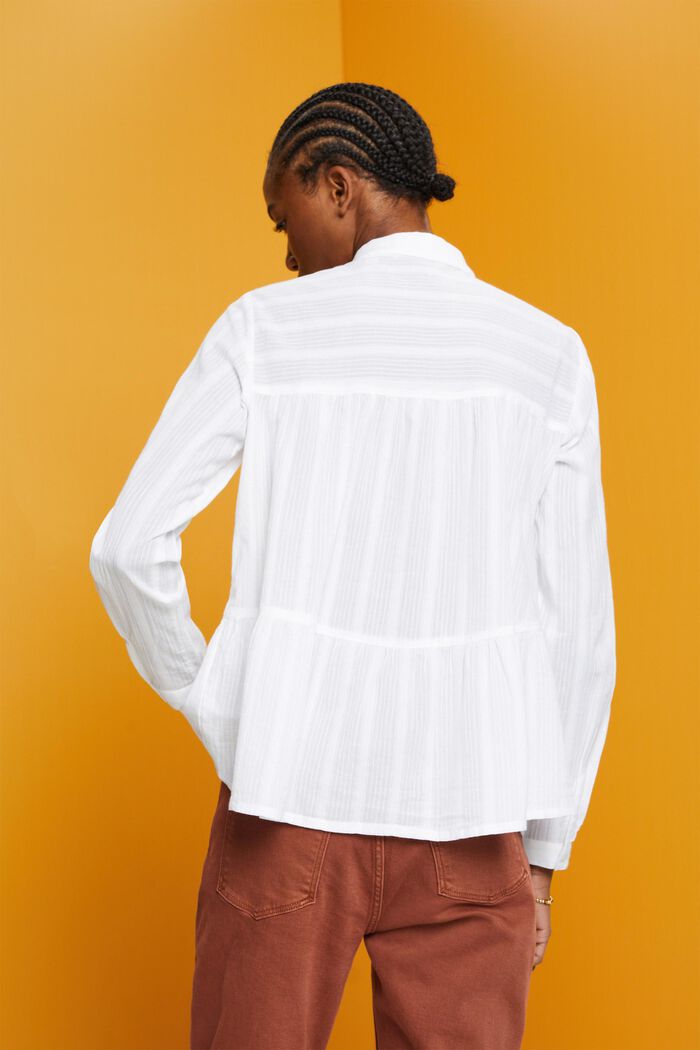 Blusa de algodón con volantes, WHITE, detail image number 3