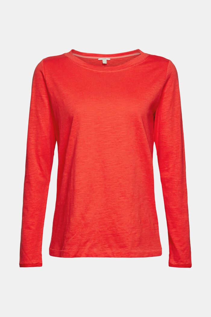Camiseta de manga larga realizada en 100% algodón ecológico, ORANGE RED, detail image number 6